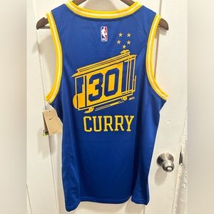 NWT Blue/Yellow Stephen Curry Golden State Warriors Nike Dri-Fit Jersey Size LG